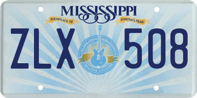 MS license plate ZLX508