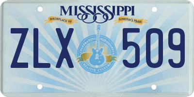 MS license plate ZLX509