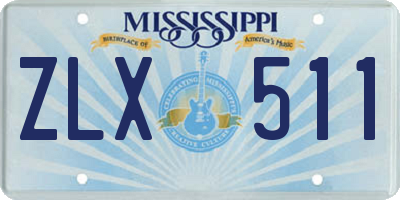 MS license plate ZLX511