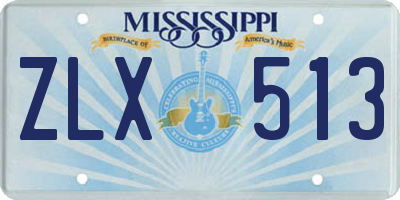 MS license plate ZLX513