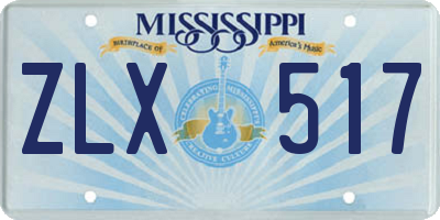 MS license plate ZLX517