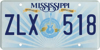 MS license plate ZLX518
