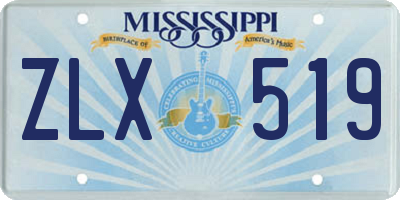 MS license plate ZLX519