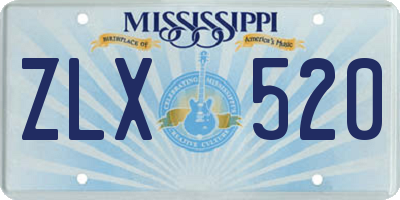 MS license plate ZLX520