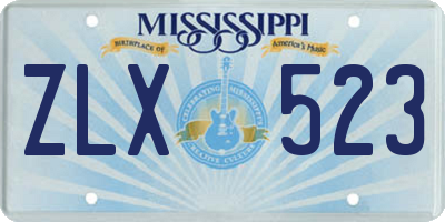 MS license plate ZLX523