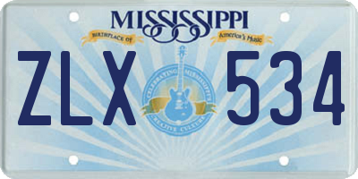 MS license plate ZLX534