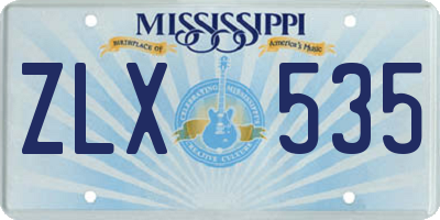 MS license plate ZLX535