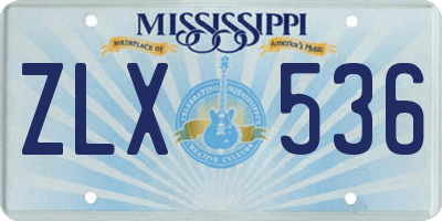 MS license plate ZLX536