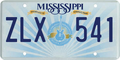 MS license plate ZLX541