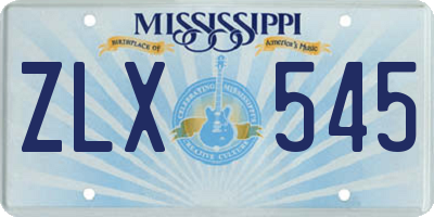 MS license plate ZLX545