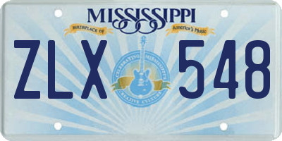 MS license plate ZLX548