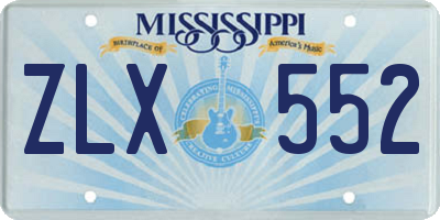 MS license plate ZLX552