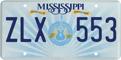 MS license plate ZLX553