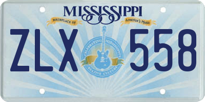 MS license plate ZLX558