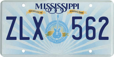 MS license plate ZLX562