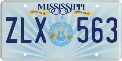 MS license plate ZLX563
