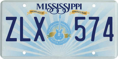 MS license plate ZLX574