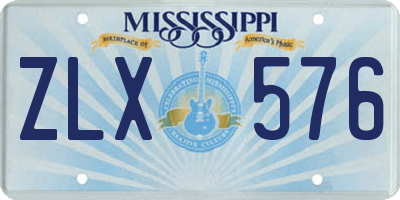 MS license plate ZLX576