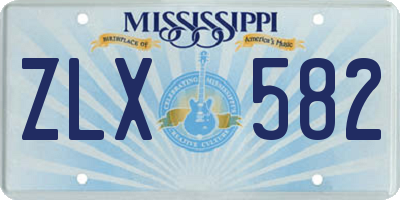 MS license plate ZLX582