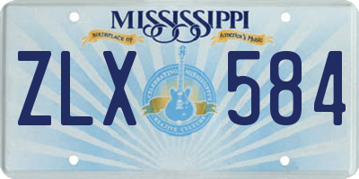 MS license plate ZLX584