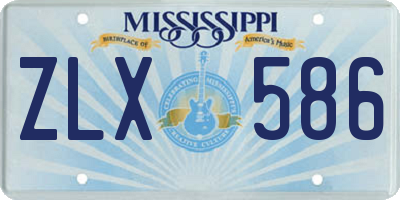 MS license plate ZLX586