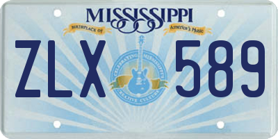 MS license plate ZLX589