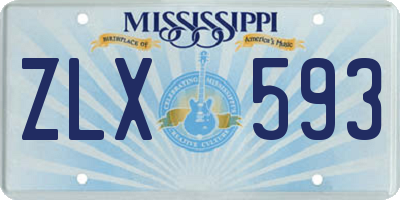 MS license plate ZLX593