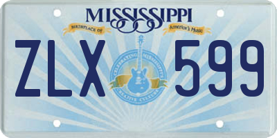 MS license plate ZLX599