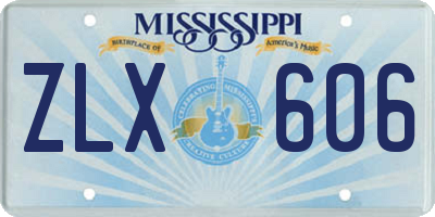 MS license plate ZLX606