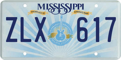 MS license plate ZLX617