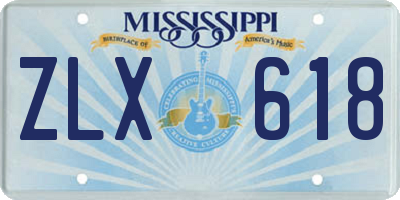 MS license plate ZLX618