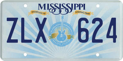 MS license plate ZLX624