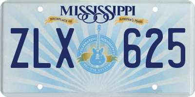 MS license plate ZLX625