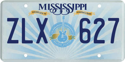 MS license plate ZLX627