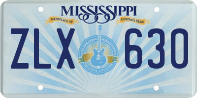 MS license plate ZLX630