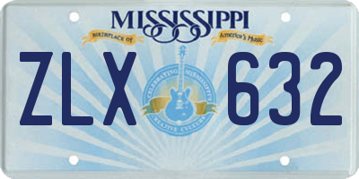 MS license plate ZLX632