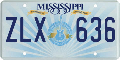 MS license plate ZLX636