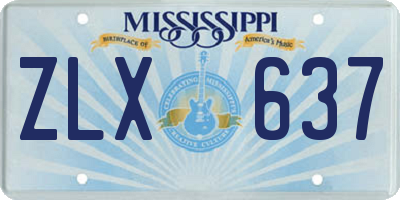 MS license plate ZLX637