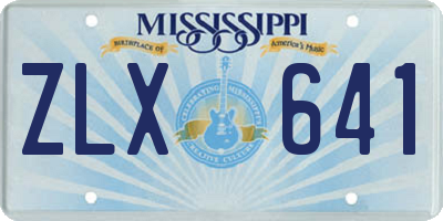MS license plate ZLX641