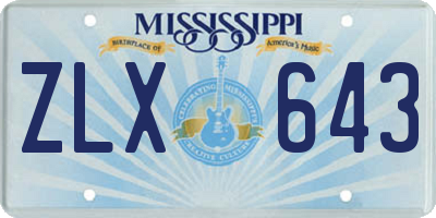MS license plate ZLX643