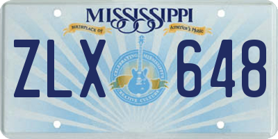 MS license plate ZLX648