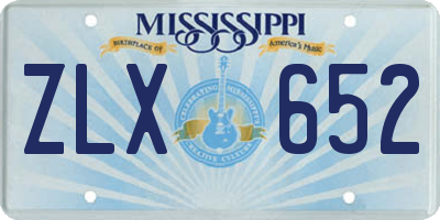 MS license plate ZLX652