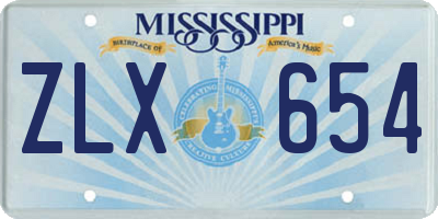 MS license plate ZLX654