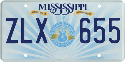 MS license plate ZLX655