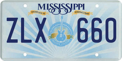 MS license plate ZLX660