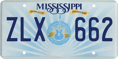 MS license plate ZLX662