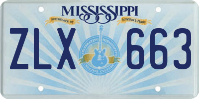 MS license plate ZLX663