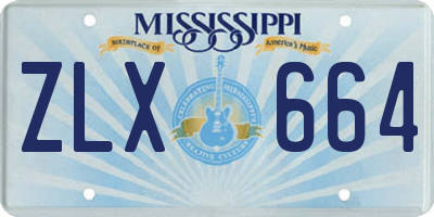 MS license plate ZLX664