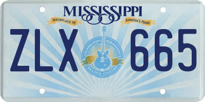 MS license plate ZLX665