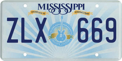 MS license plate ZLX669
